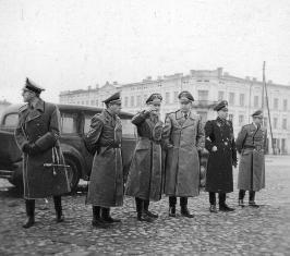 Nazi leaders view the town of Tomaszow Mazowiecki